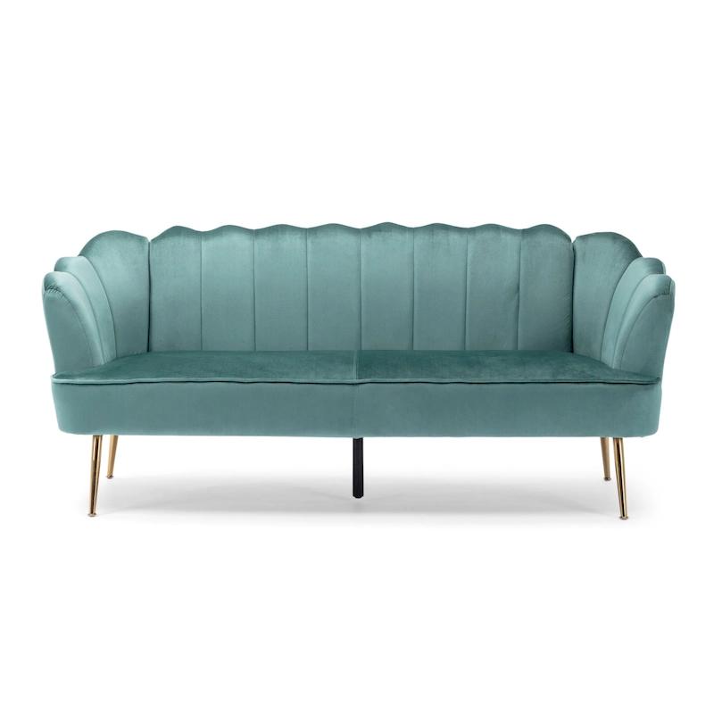 Reitz Glam Velvet Shell 3 Seater Sofa by Christopher Knight Home - 76.25 L x 29.25 W x 33.50 H