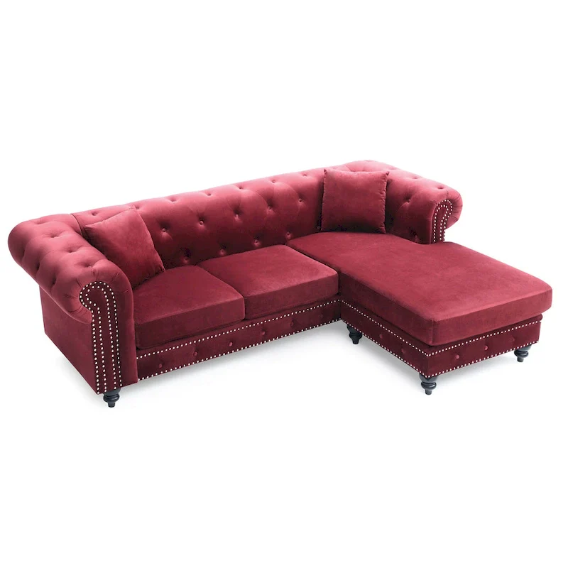 Nola Velvet Sofa with Chaise