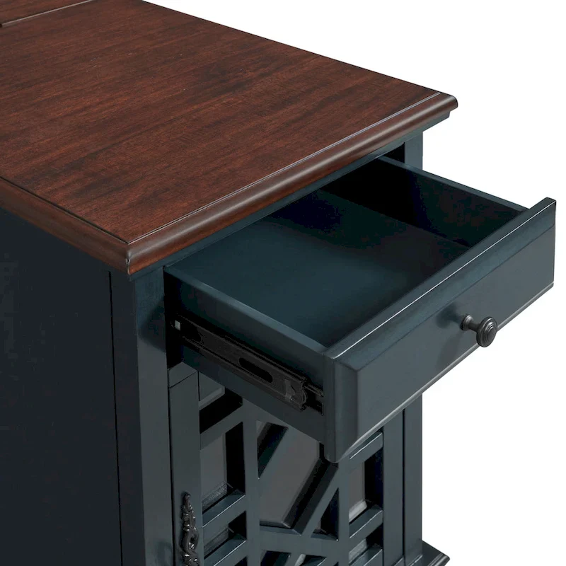 Elegant Chairside Table with Power