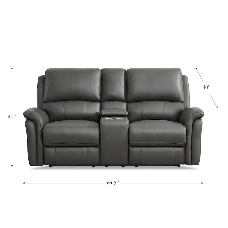 Hydeline Erindale Zero Gravity Power Recline and Headrest Top Grain Leather Loveseat