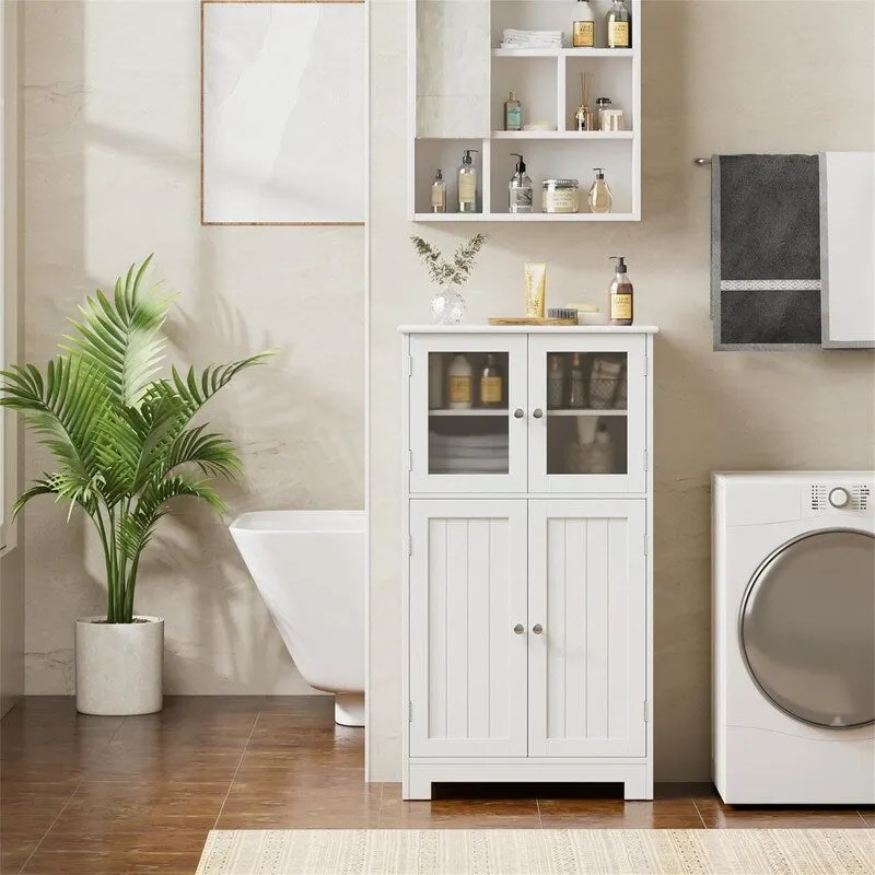 Storage Cabinet with Adjustable Shelves Glass Doors - 11.8 D x 23.6 W x 42.7 H