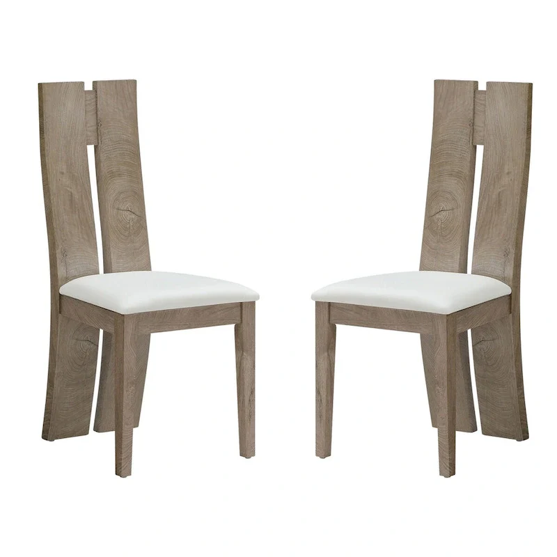 Light Brown Armless Dining Chair, Set of 2