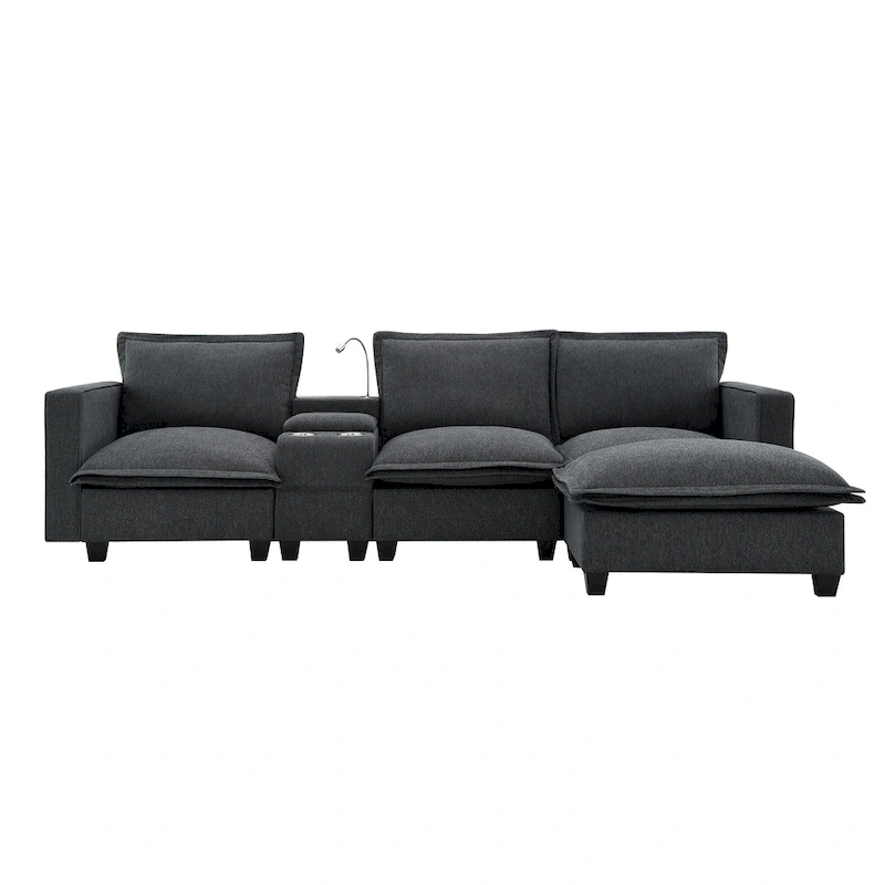 109 Chenille Modular Sectional Sofa with USB Console