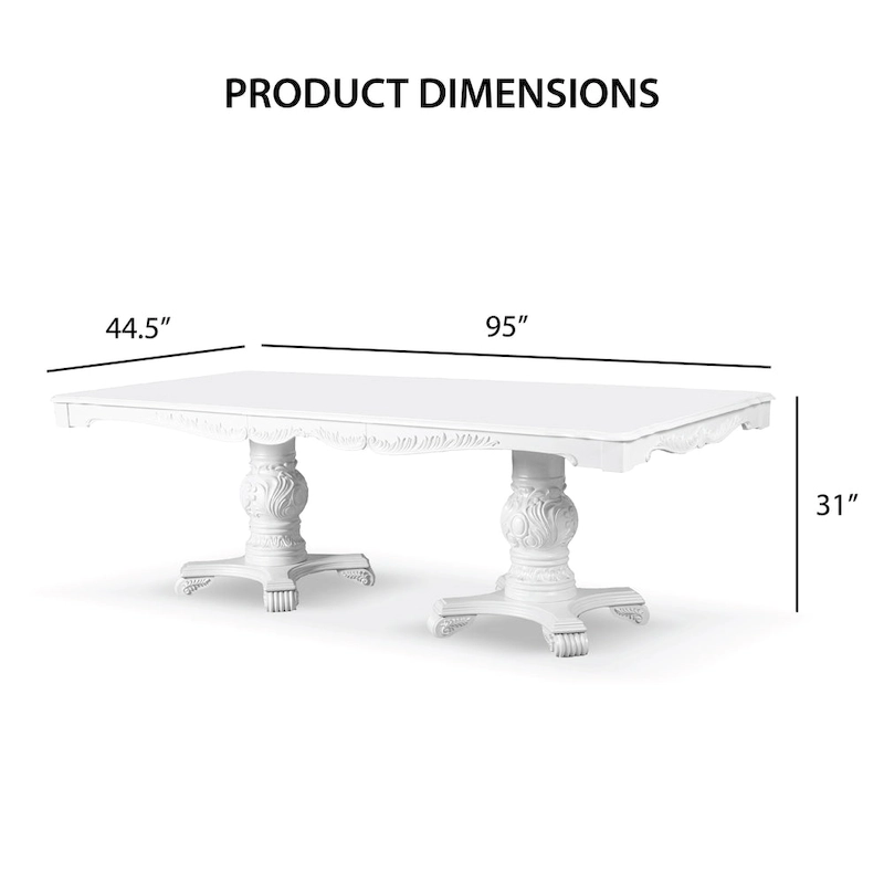 Furniture of America Eugene Traditional Solid Wood 7-Piece Expandable Dining Table Set