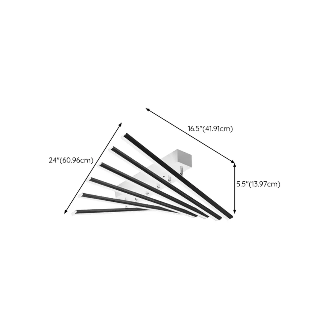 Geometric LED Semi Flush Ceiling Light with Acrylic Shade