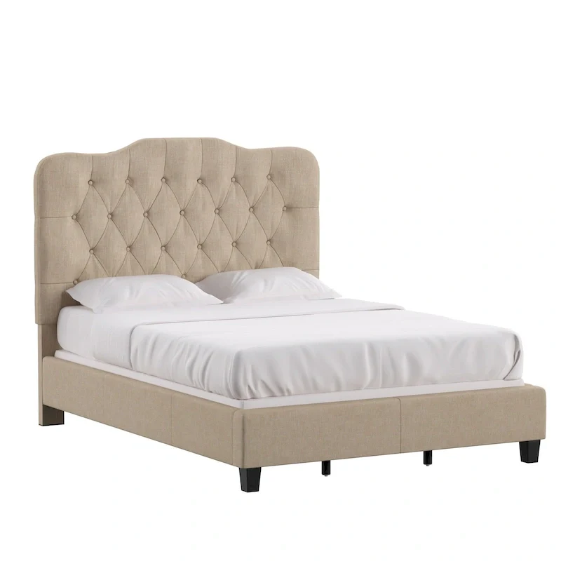Ginny Adjustable Diamond-tufted Camel Back Bed by iNSPIRE Q Classic