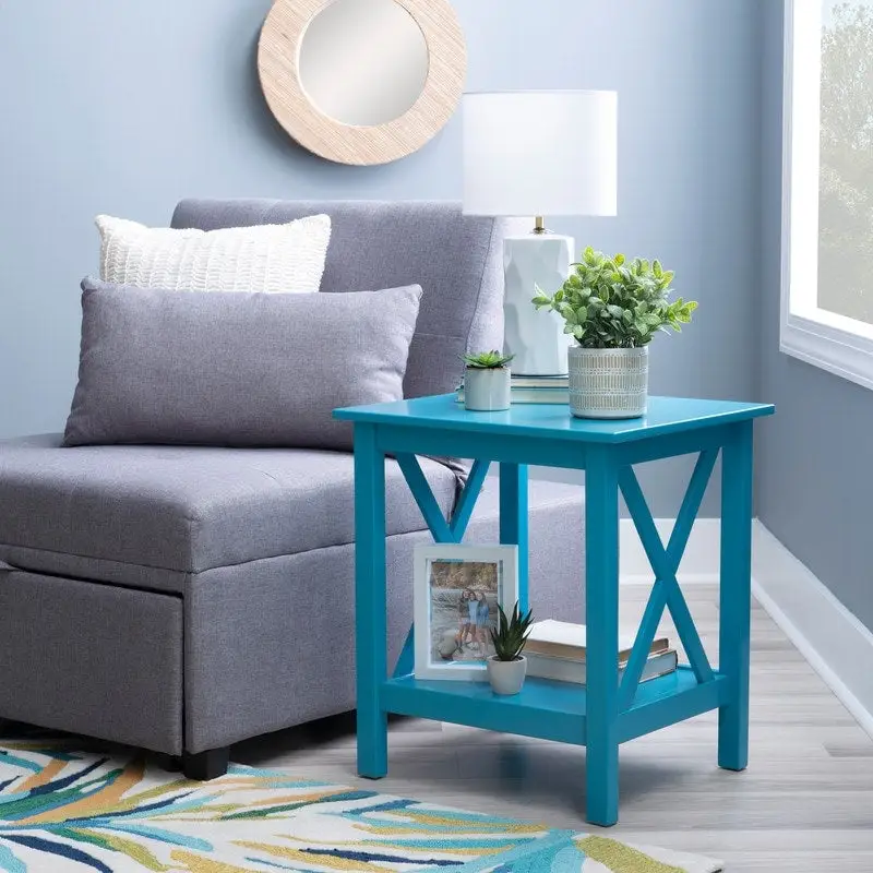 Ripplewood Farmhouse X-Base Side End Table