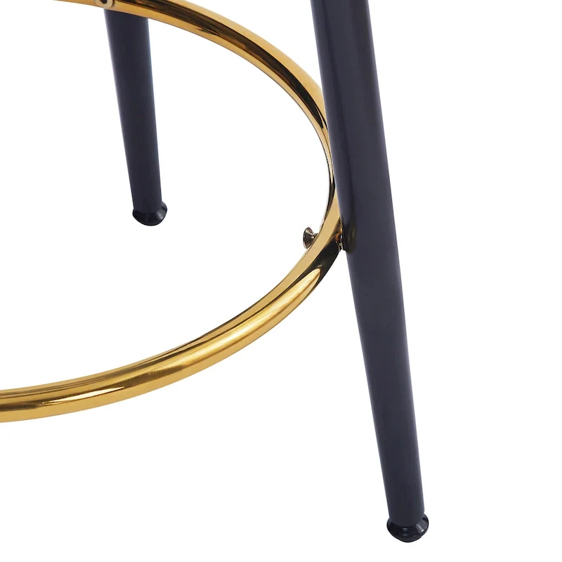 Roomfitters Modern Counter Stools, Set of 2 Bar Height Chairs with Iron Frame, Cushioned Seat and Footrest