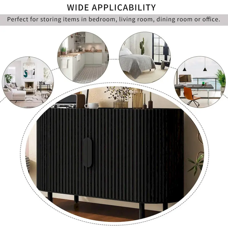 47.80 Inch high quality MDF Sideboard with Adjustable Shelves - 47.80 x 16.50