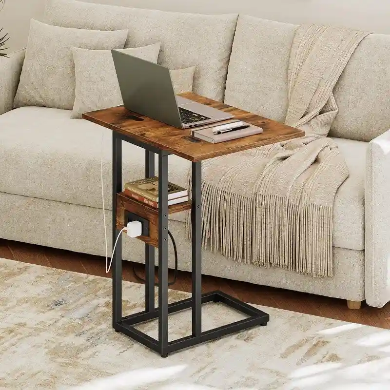 Foldable End Table - 15.4D x 10.2W x 25.2H