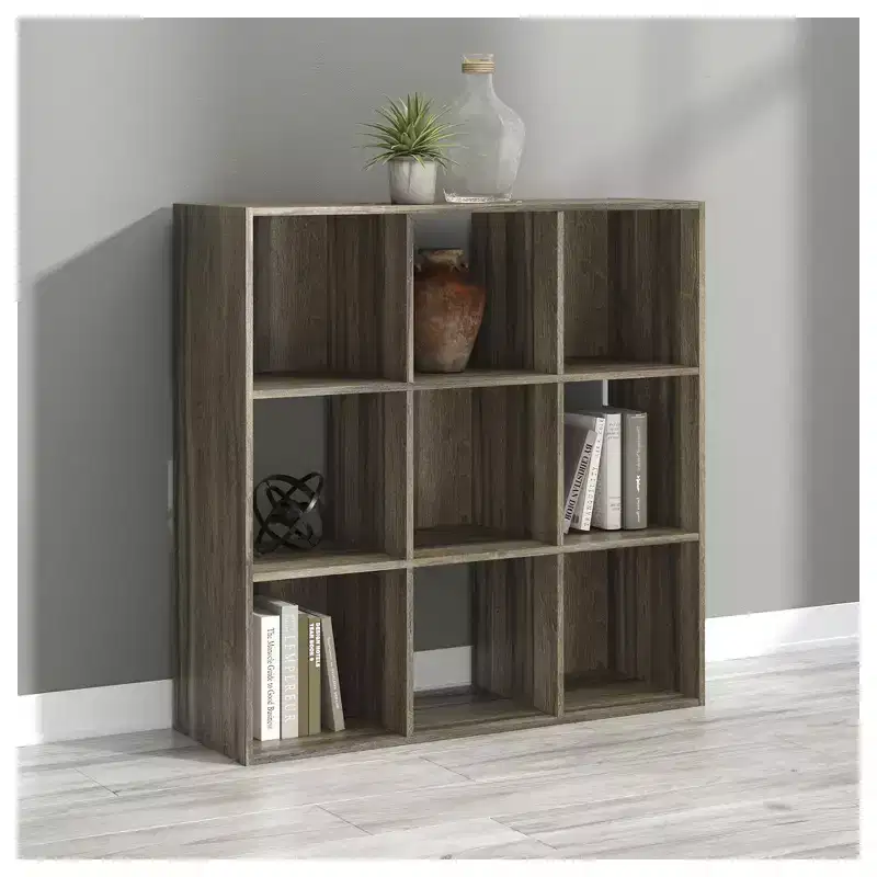 Signature Design by Ashley 9 Cube Storage Organizer - Versatile Open Bookcase and Display Unit for Modern Home Organization