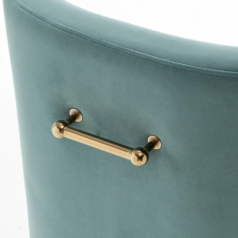 Velvet Upholstered Armless Dining Chair with Gold Metal Legs – Beige / Green / Black / Navy / Grey