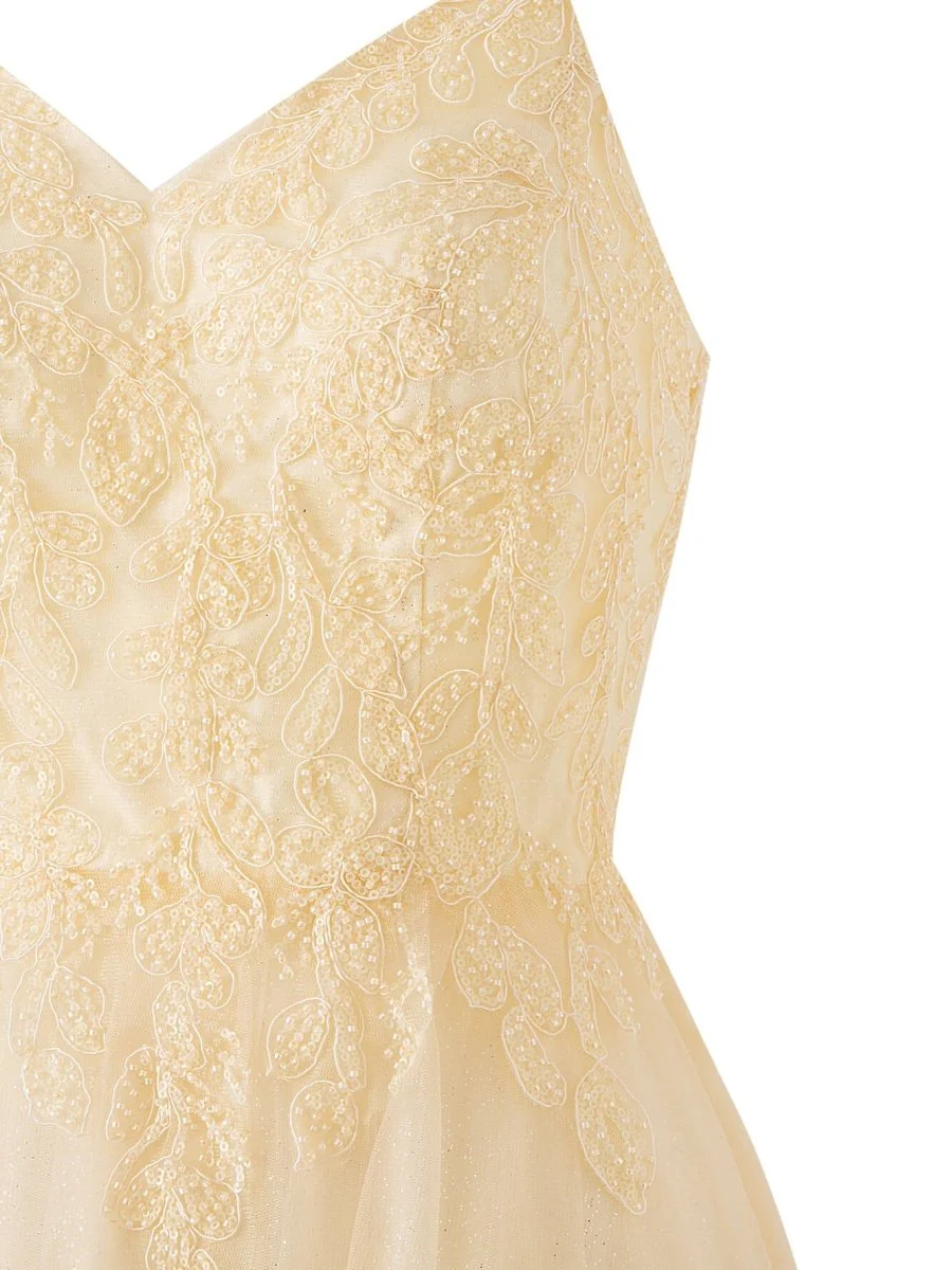 Navy Blue A-line Floor Length Glitter Tulle Prom Dress