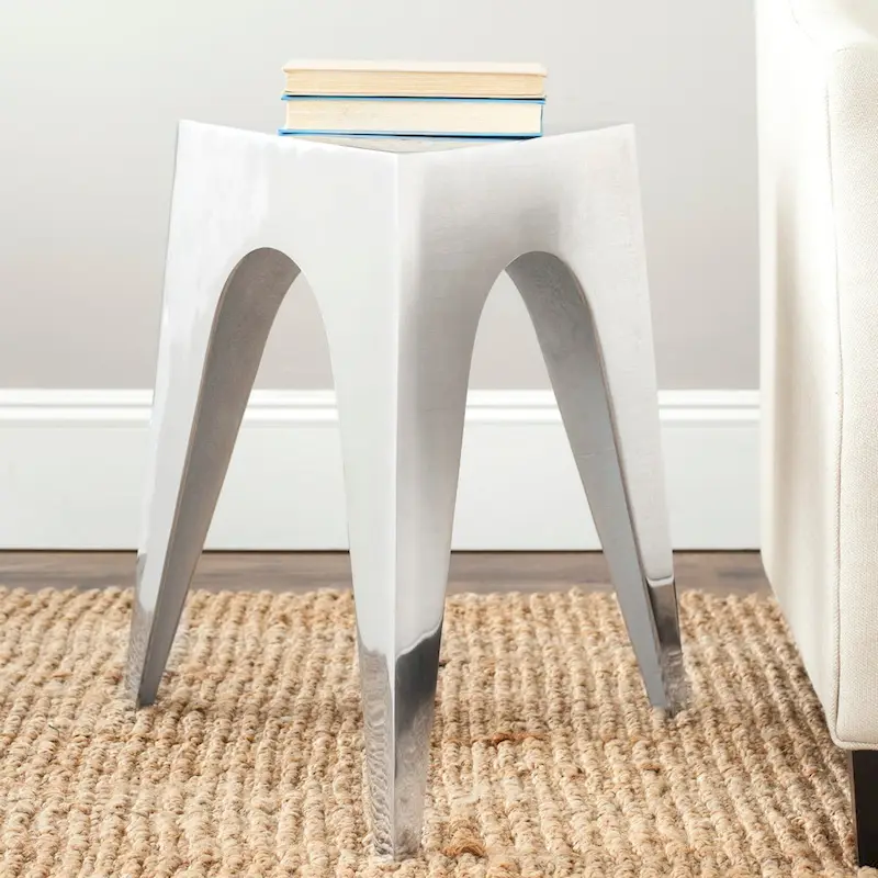 Silver Triangle Side Table, Single-Person Use