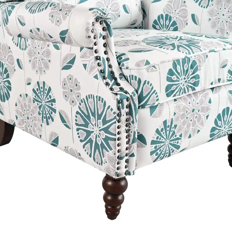 Upholstered Recliner with Wing Back