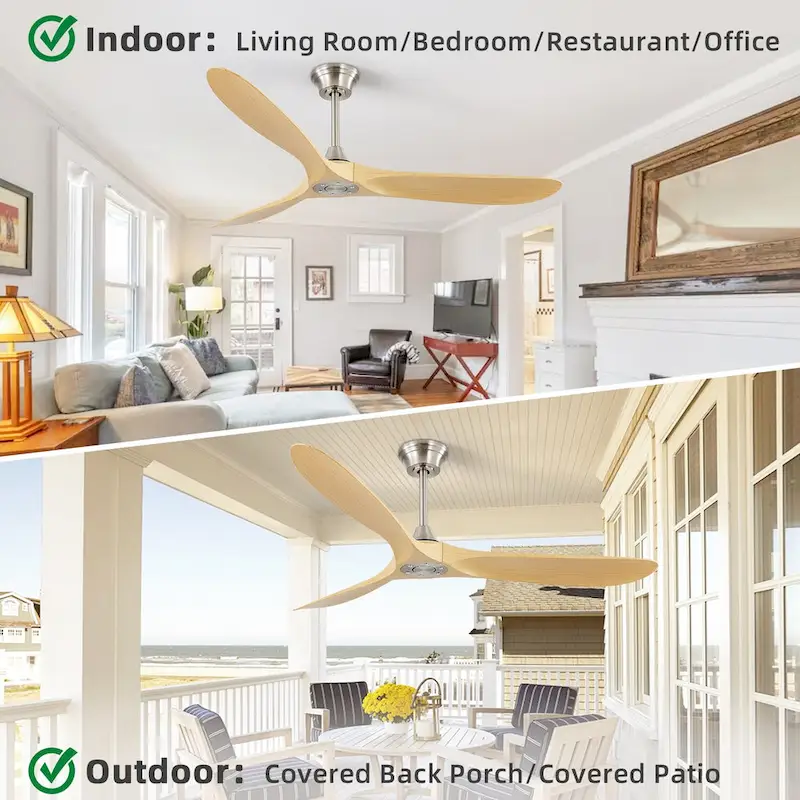 60  Smart Ceiling Fan without Light,Nickel downrod with Plastic Blades