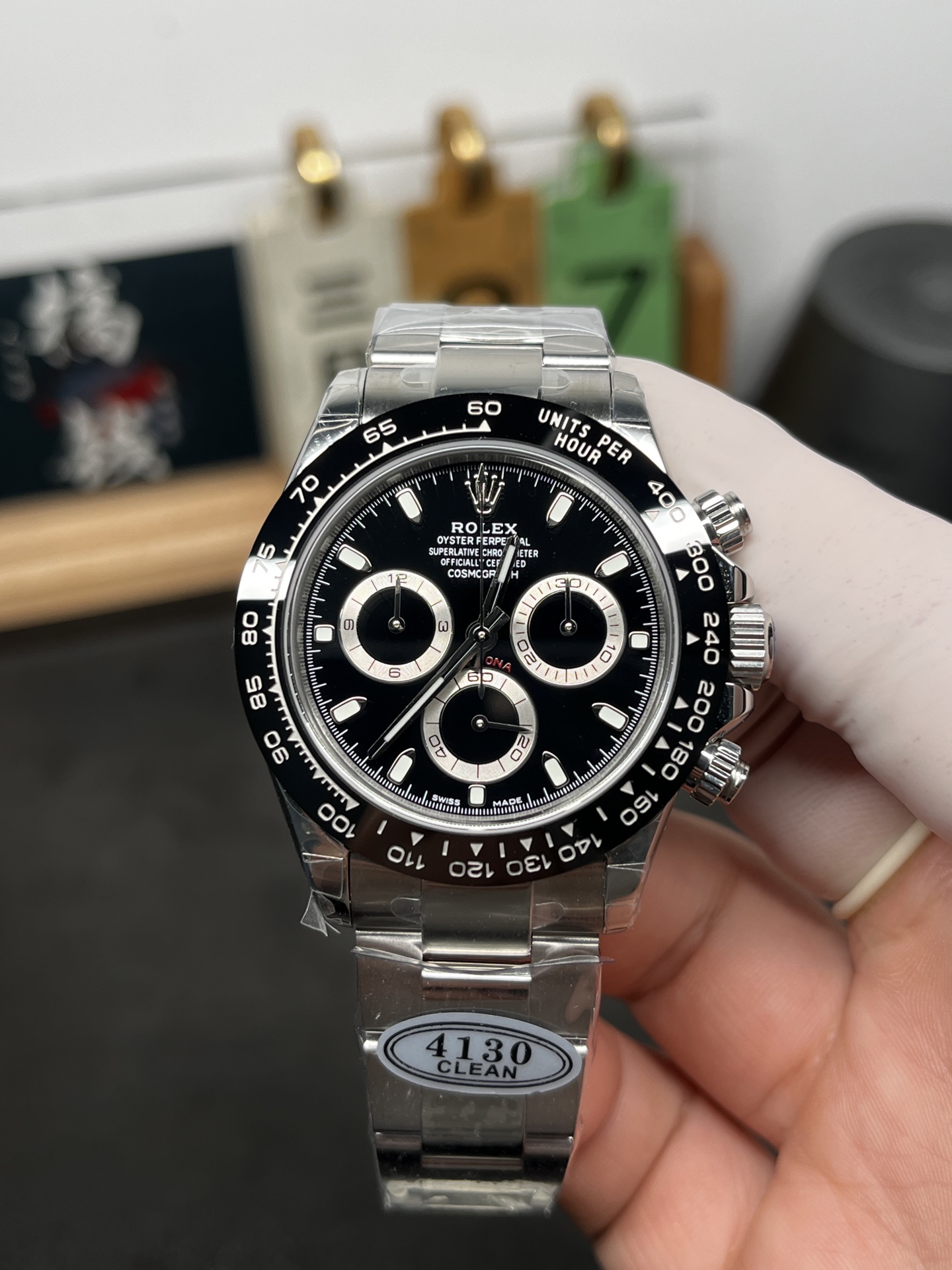 Clean Daytona 4130 Rolex replica watch front view