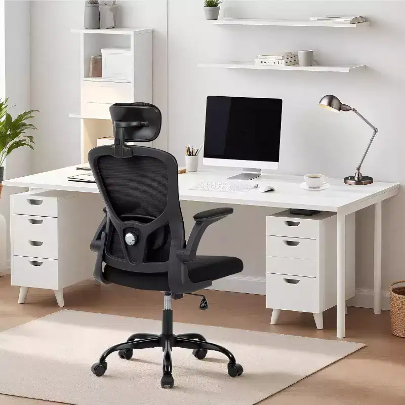 Acekool Ergonomic Office Chair with Adjustable Headrest, Flip-Up Armrests, Mesh Desk Chair for Home Office
