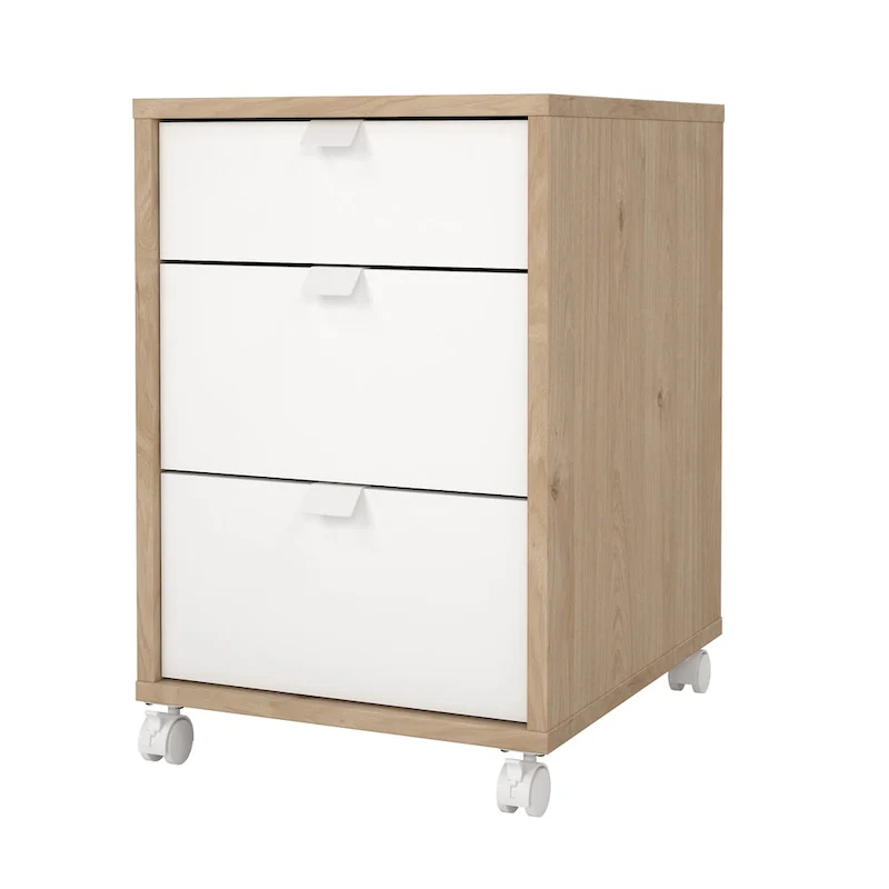 3-Drawer Mobile Cabinet with Wheels - Engineered Wood