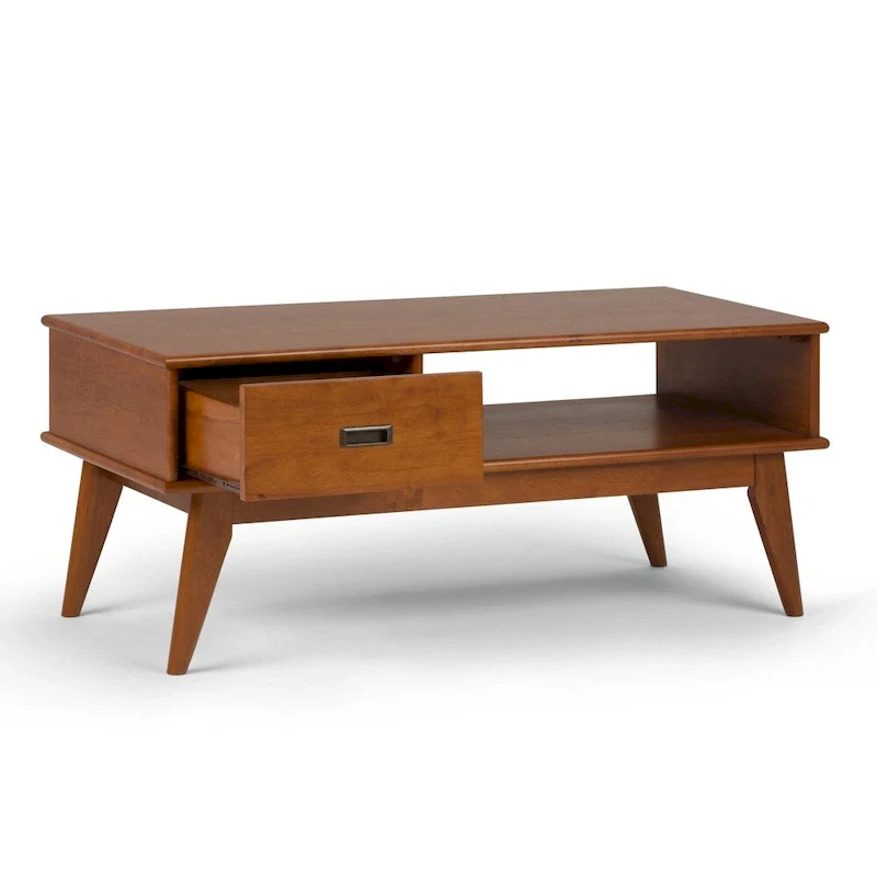 WYNDENHALL Tierney SOLID HARDWOOD 48 inch Wide Rectangle Mid Century Modern Coffee Table - 48 W x 22 D x 20 H