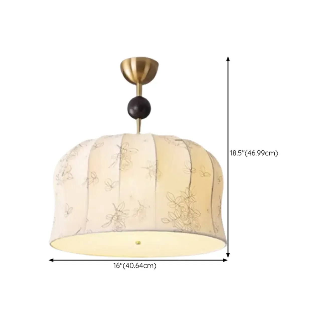Rustic Beige Geometric Dome Fabric Chandelier