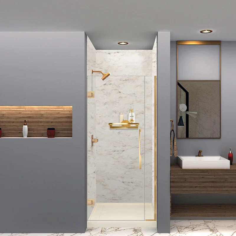 20-in Stainless Steel Grab Bar Shelf with Rail - Champagne Bronze / Polished Chrome / Brushed Stainless / Matte Black