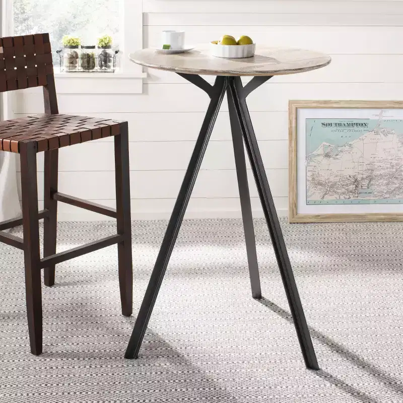 Axel Tripod Pub Table - DTB3700A - Grey Wash/Black - Safavieh