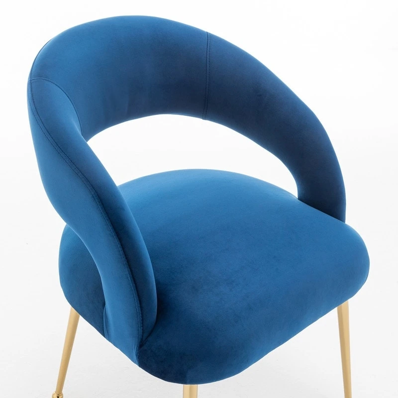 SEYNAR Mid Century Modern Velvet Upolstered Open-Back Dining Chair Set of 4