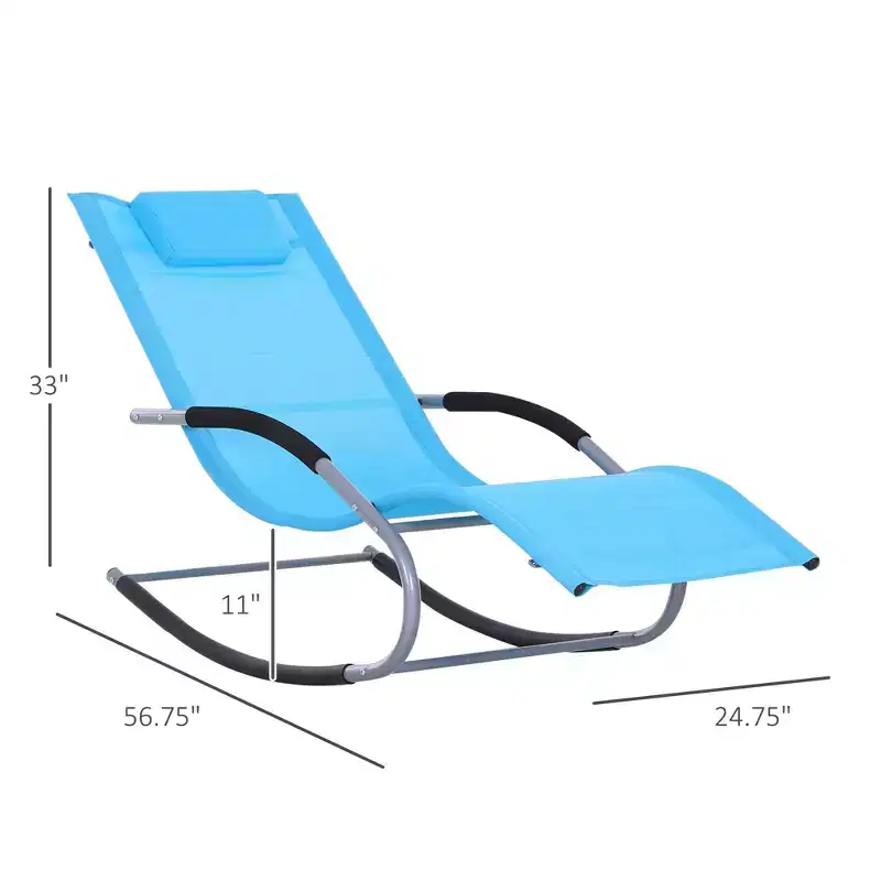 Zero Gravity Rocking Chaise Lounge Chair with Weather-Resistant Fabric and Glider Motion