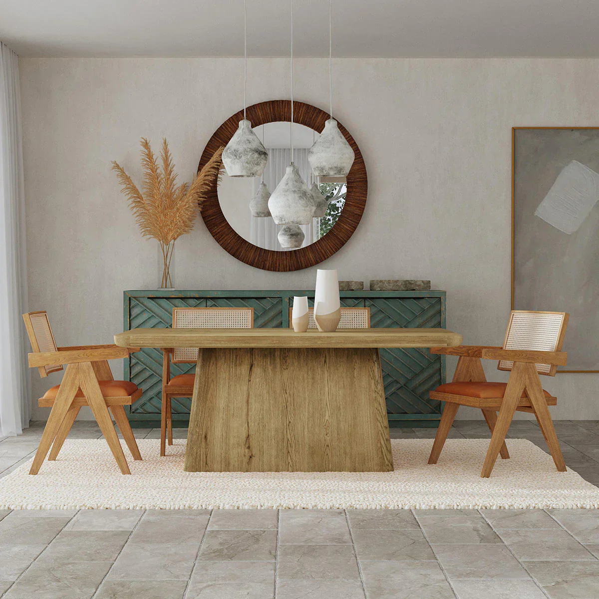 Orlando 71 Solid Wood Rectangle Dining Table