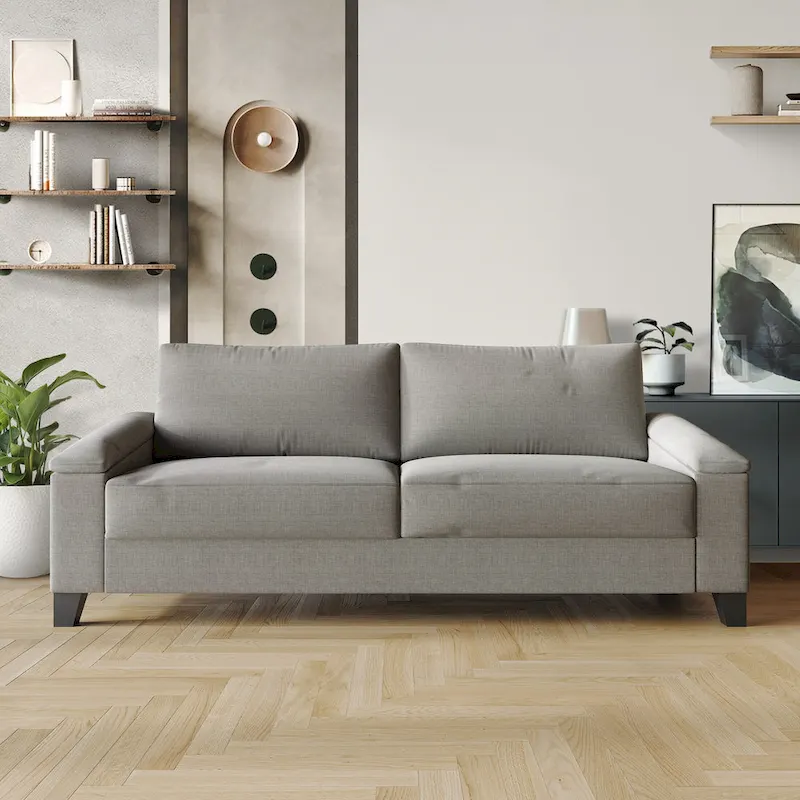 2.5-Seater Linen Sofa - Available in Beige, Grey, Blue
