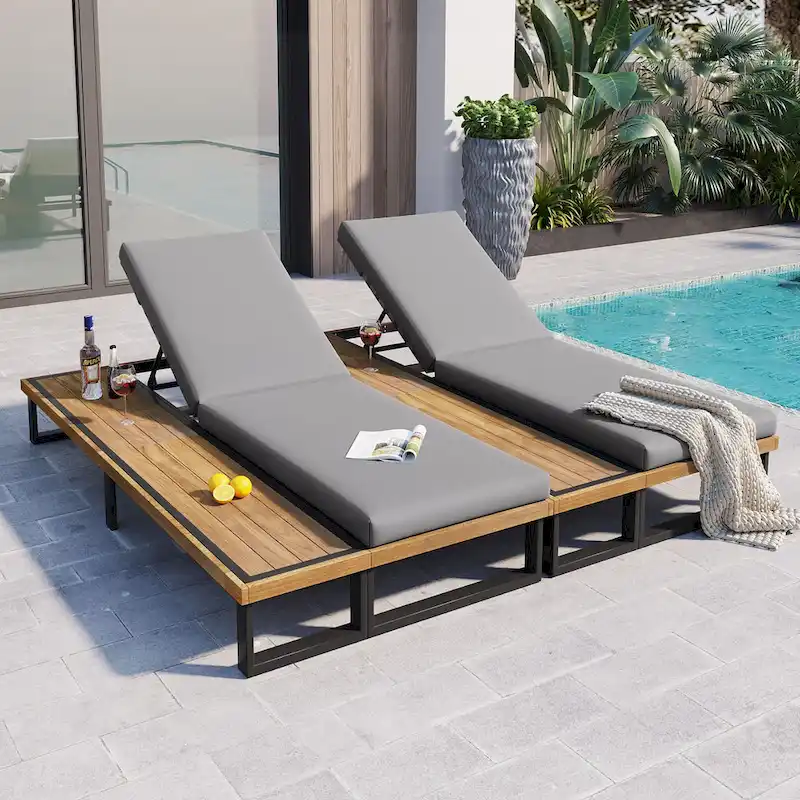 Outdoor Chaise Lounge Chair Set of 2