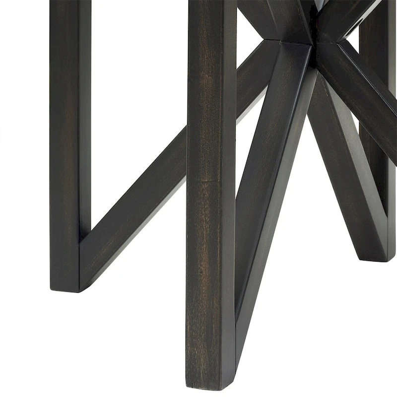 Tempered Glass Coffee Table Solid Wood Base Round Transparent Glass Top