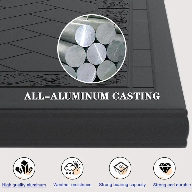 L59.05 W35.43-Inch Cast Aluminum Patio Dining Table