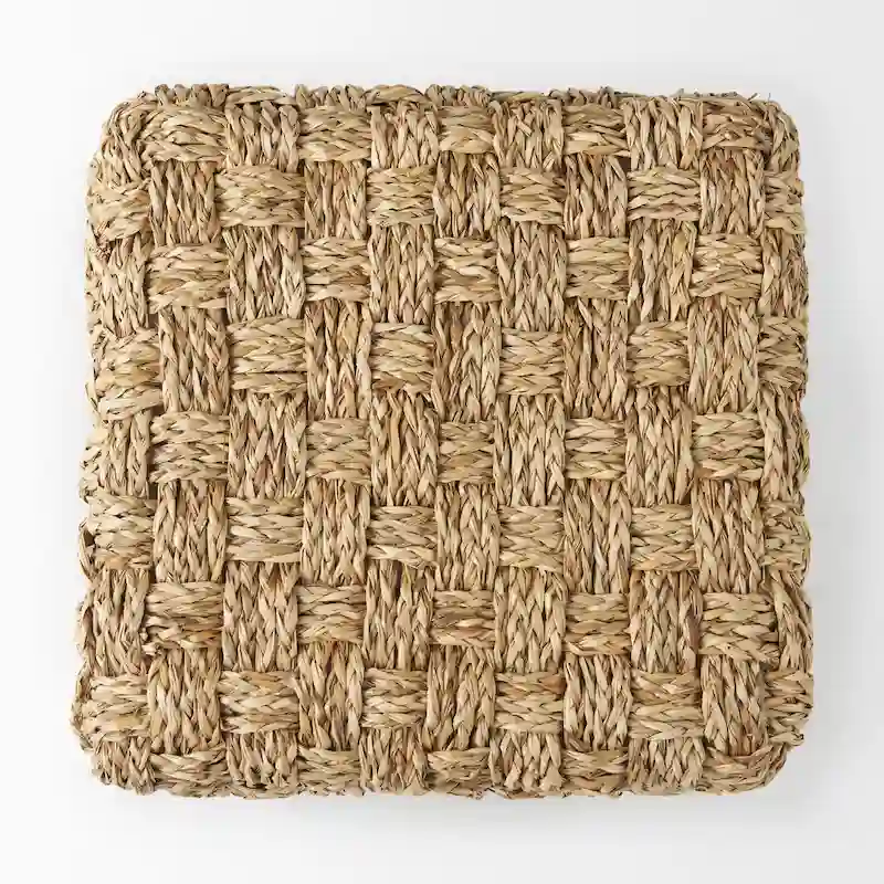 Mercana  Adele  Brown Woven Seagrass Square Pouf