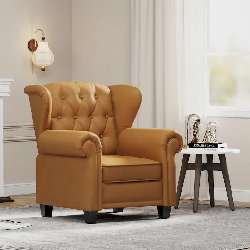 Modern Tufted Push Back Tufted Recliner Armchair