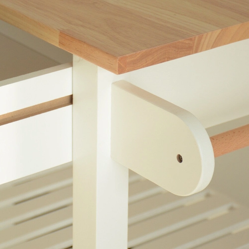 MDF Kitchen Cart with Two Lockable Wheels