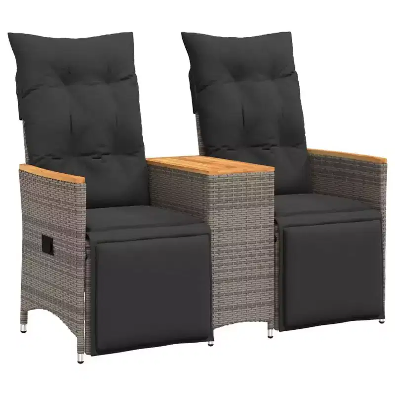 vidaXL Reclining Garden Sofa Grey