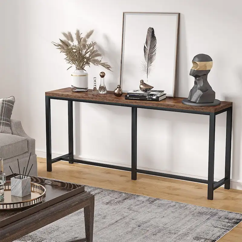 70.9 inch Extra Long Console Table Behind Sofa Couch, Narrow Entryway Table