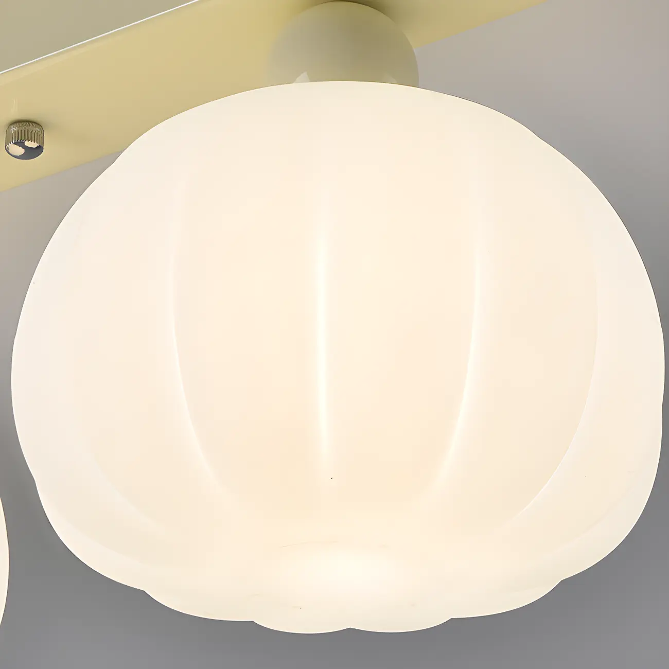 Stylish Pumpkin Semi Flush Ceiling Light with Resin Shade