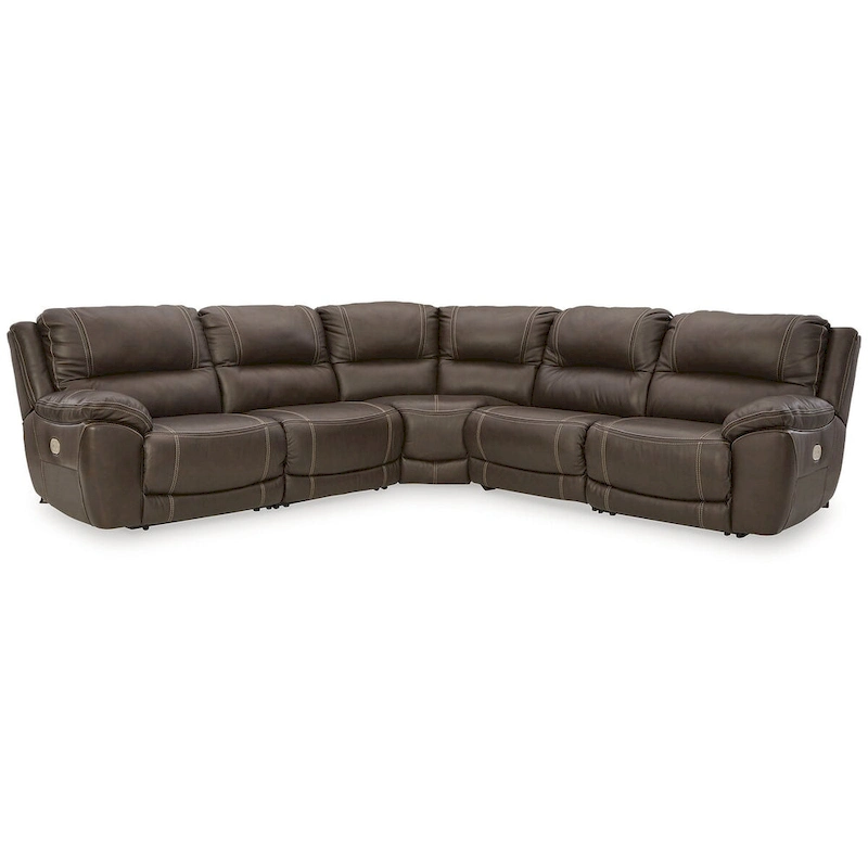 Signature Design by Ashley Dunleith Brown 5-Piece Power Reclining Sectional - 123 W x 123 D x 43 H