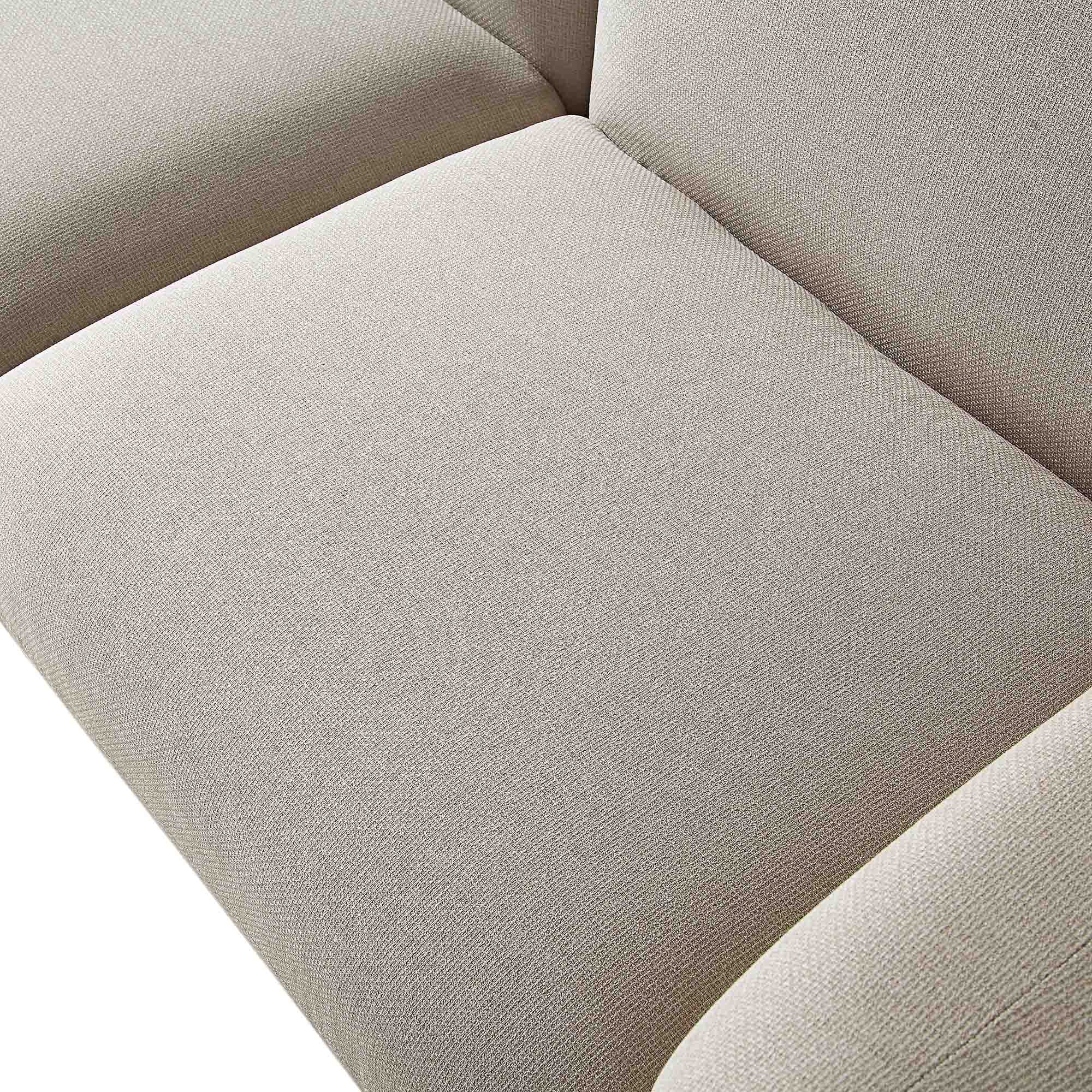 Three Seater Sofa, Beige Woven Fabric