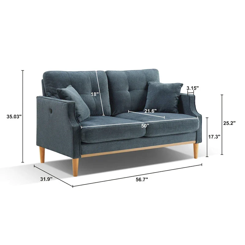 2 Seater Loveseat,USB Charge