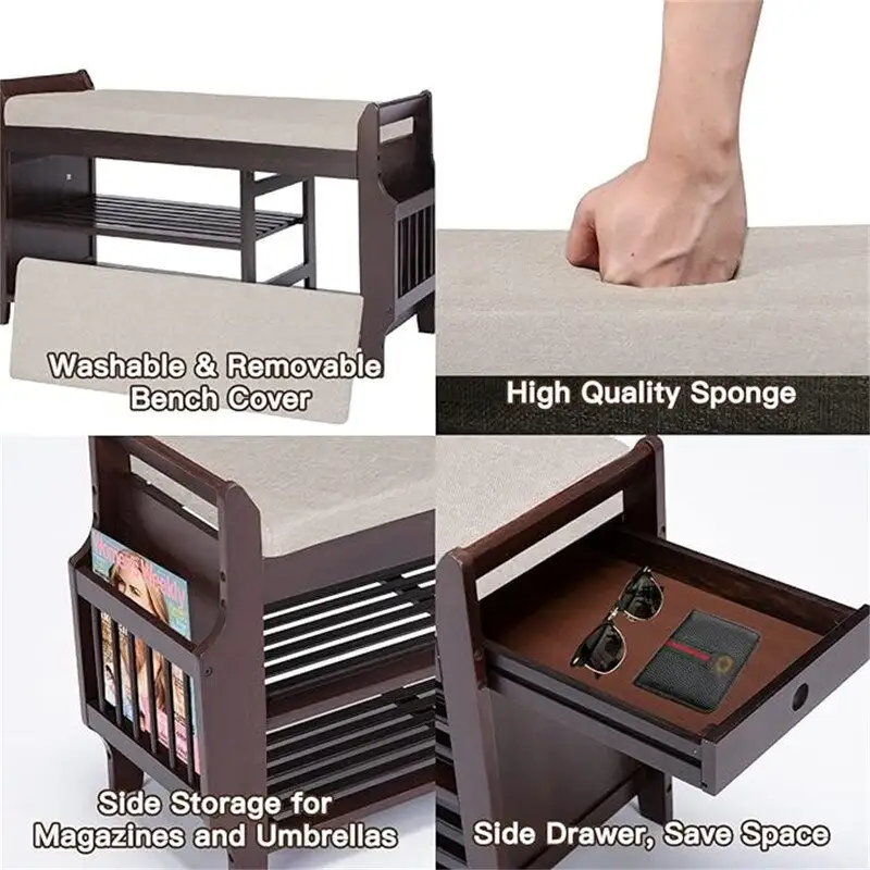 Shoe Rack Bench 2-Tier - 11.7D x 39W x 19.5H