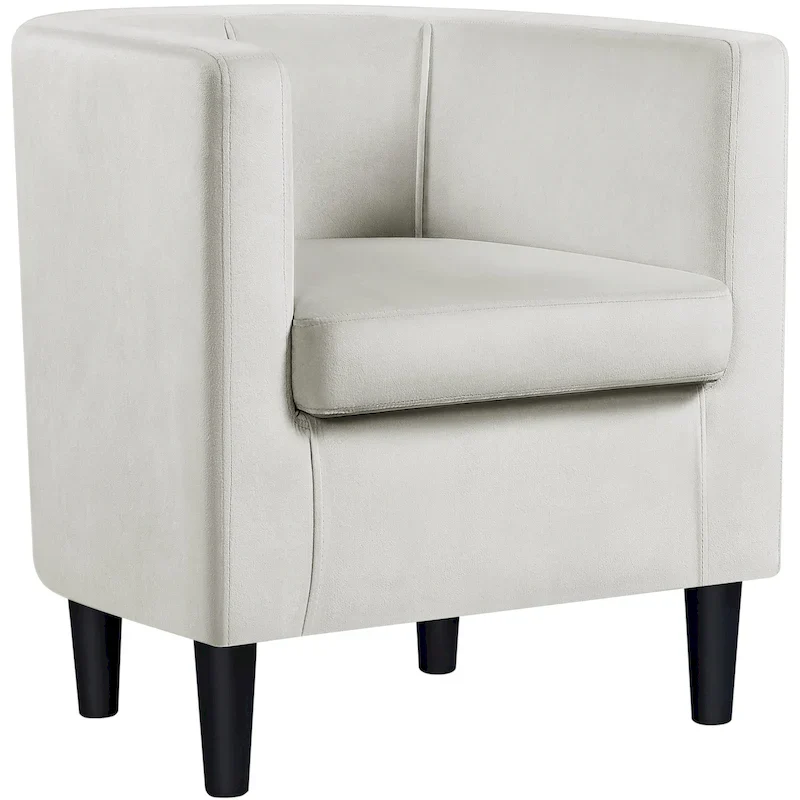 Yaheetech Modern Barrel-shaped Chair Upholstered Velvet Club Chair