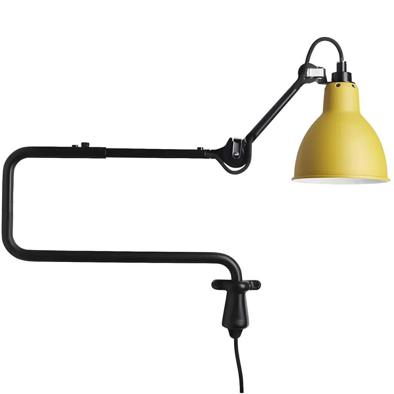 Industrial Black Swing Arm Aluminum Shade Wall Light