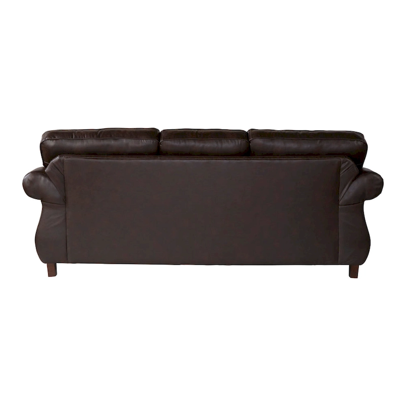 Roundhill Furniture Leinster Fabric Upholstered Nailhead Sofa and Loveseat Set in Espresso