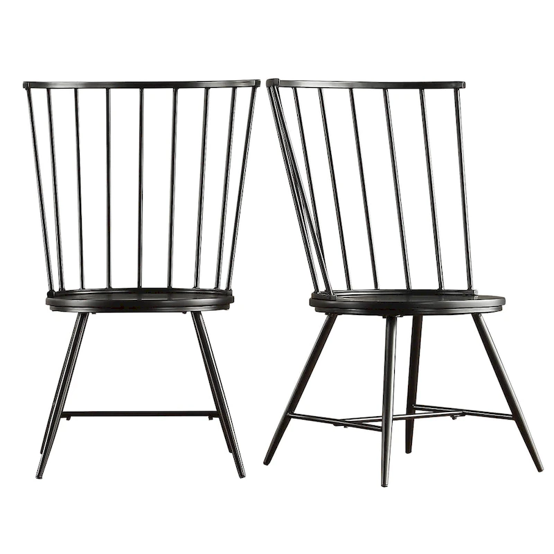 Truman High Back Metal and Wood Spindle Dining Chair (Set of 2) by iNSPIRE Q Modern