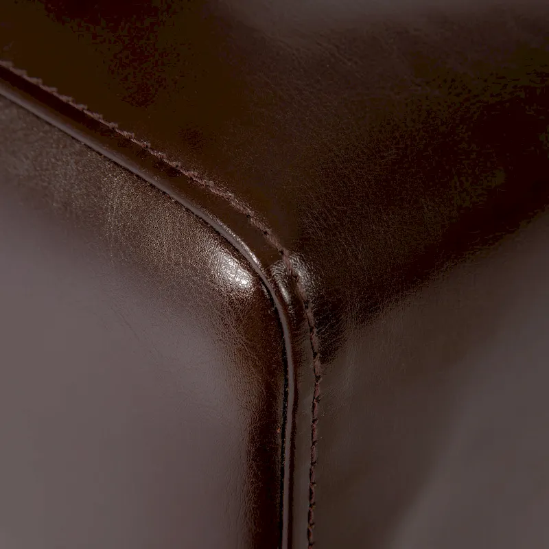 T-stitch Chocolate Brown Bonded Leather Dining Chair (Set of 4) by
