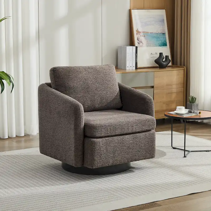 GDFStudio - Clara Chenille Swivel Accent Chair with Sleek Modern Design and Plush Cushioning - 31.5W